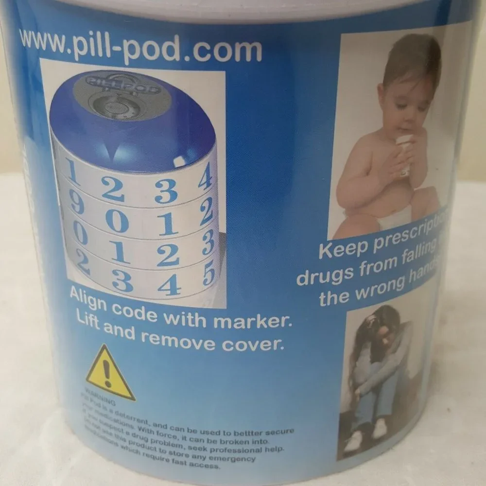 Pill Pod Combination Lock Box for Prescription Drugs and Medications New Sealed
